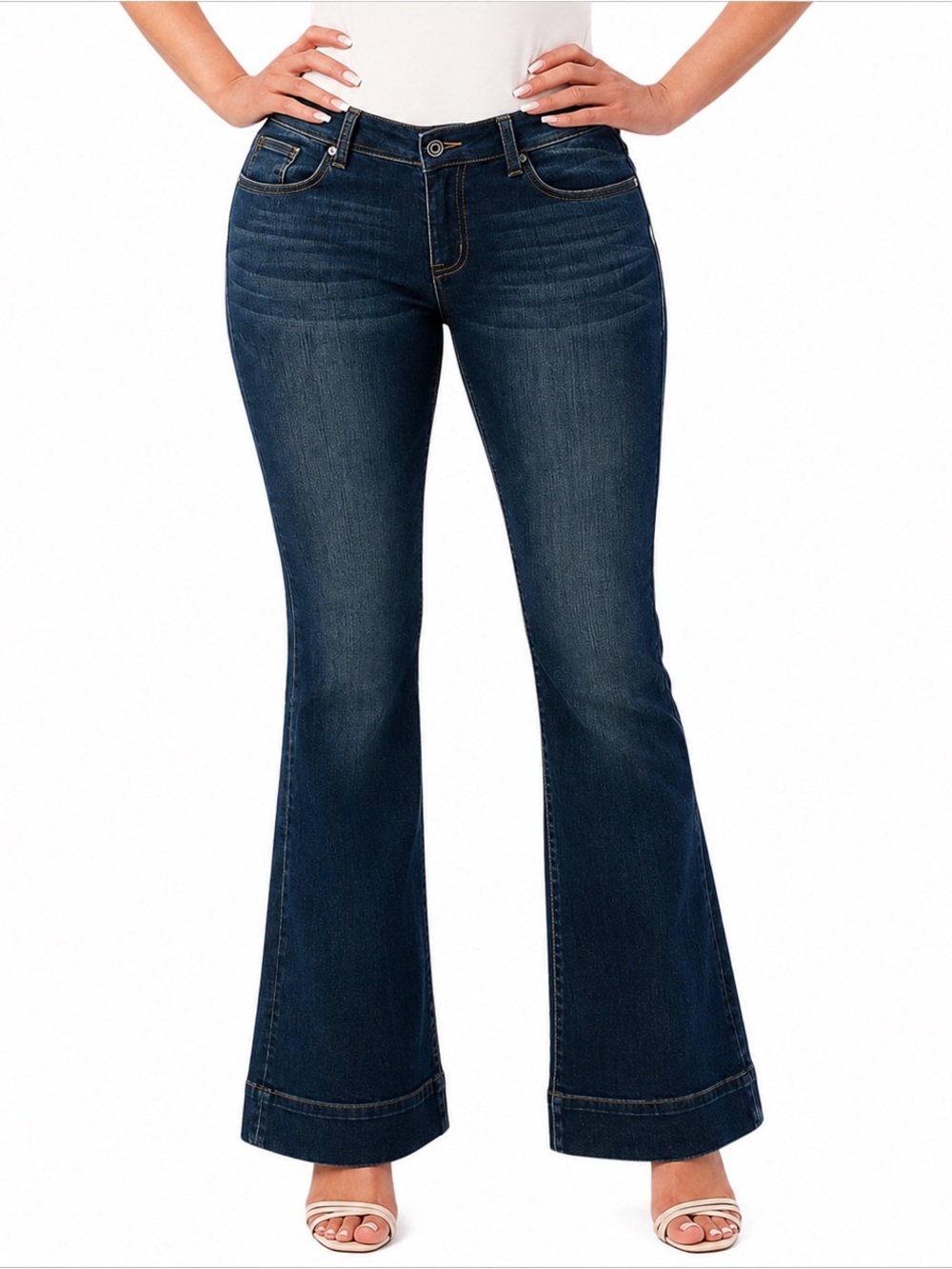 Grace In LA Easy Fit Flare Leg Trouser Jeans